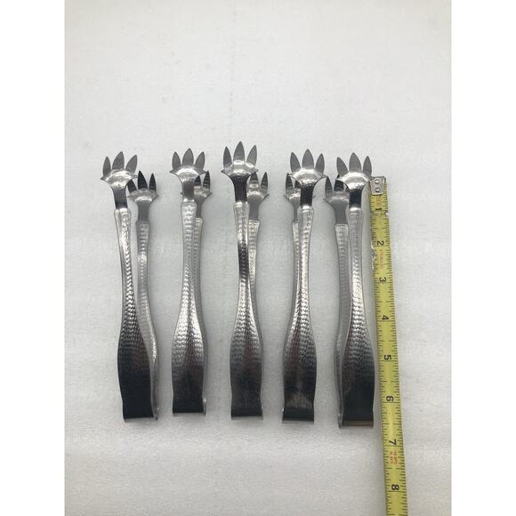 American Metalcraft IT700 Tongs,lot Of 5 Silver Made In Taiwan Used - Picture 4 of 10